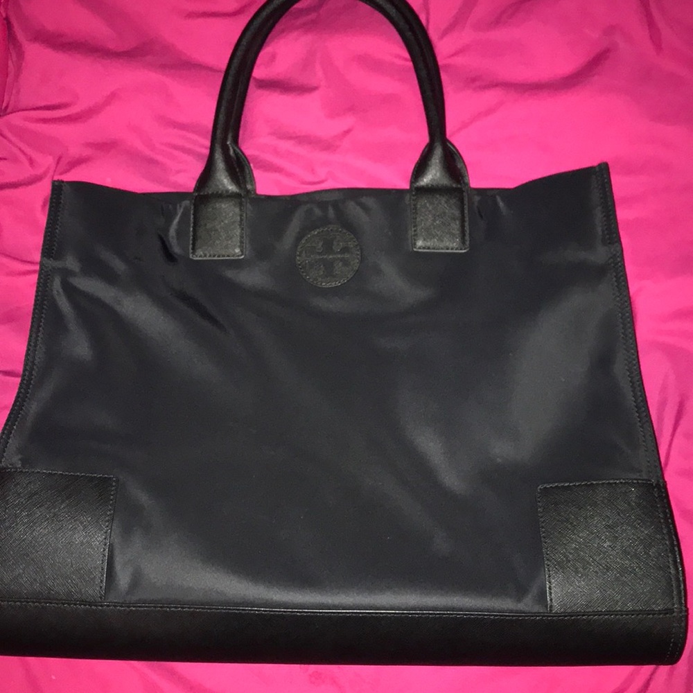 Tory Burch nylon tote bag with saffiano leather